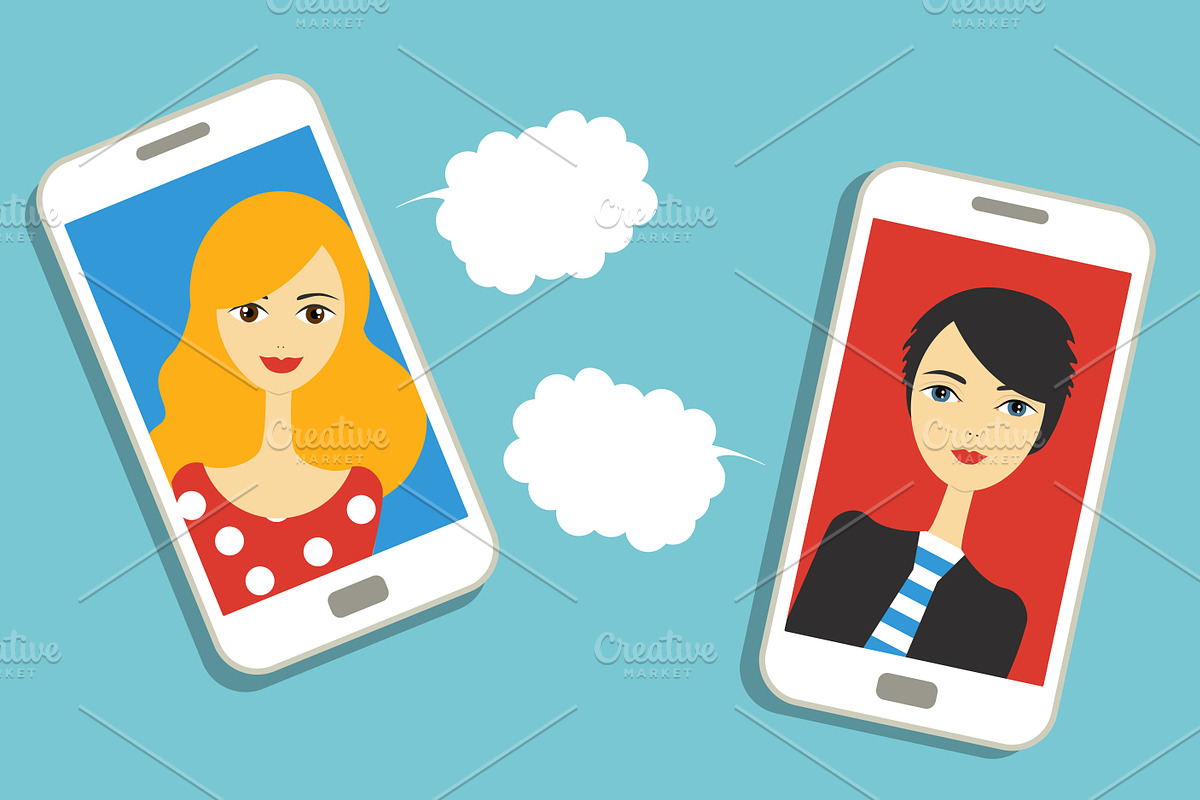 Mobile communication concept., a Person Illustration by kaskadesign