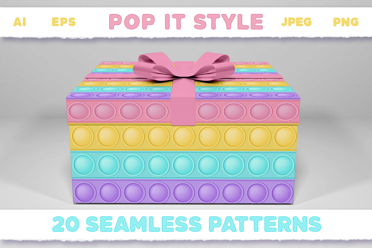 Pop it Fidget Toy Pastel Pattern set, a Pattern Graphic by VectoriyA (Photo 6 of 8)