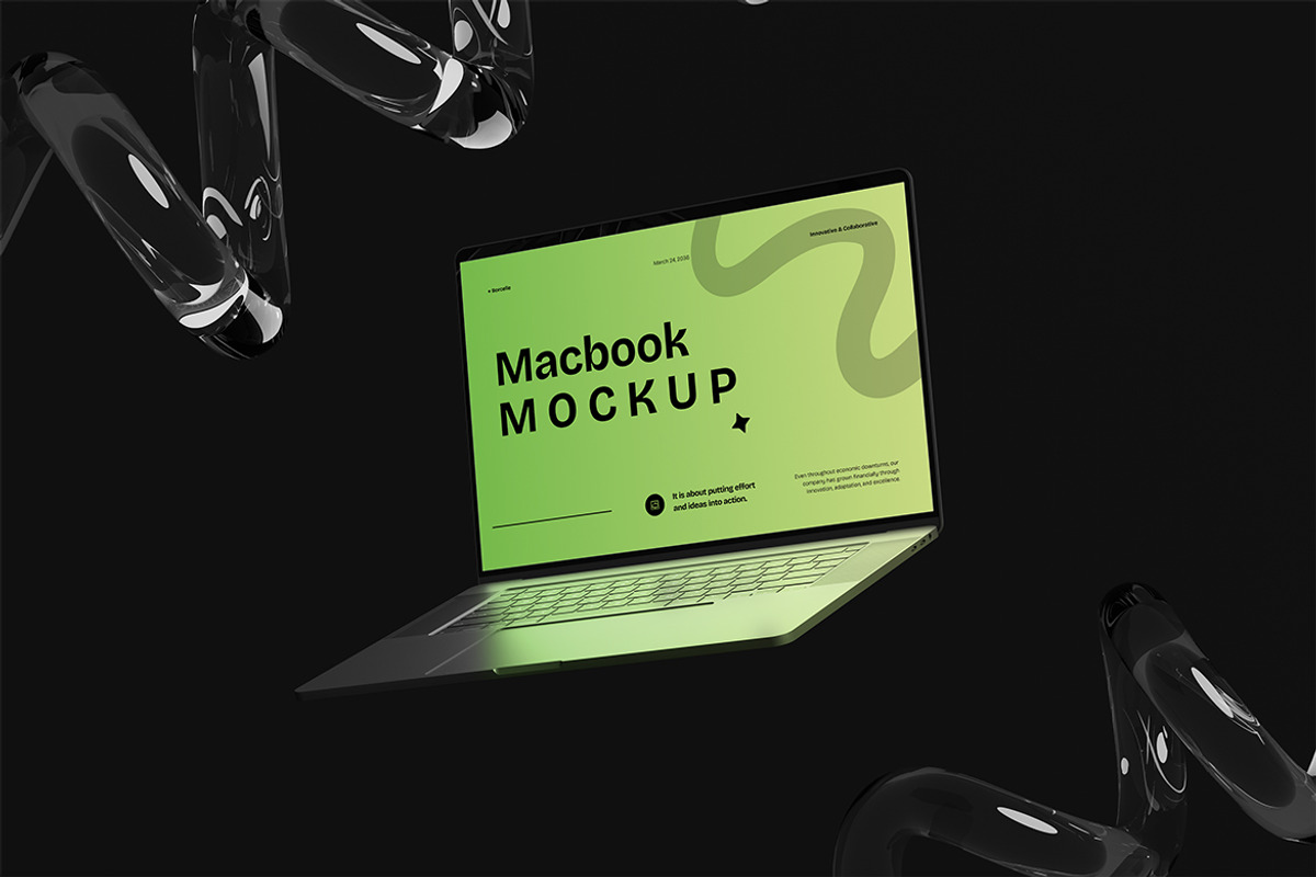 Macbook Mockup, a Mac Mockup by HanaSaka_Studio (Photo 2 of 5)