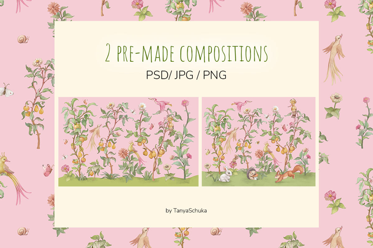 Watercolor plants Graphics patterns, a Pattern Graphic by TanyaSchuka (Photo 7 of 12)