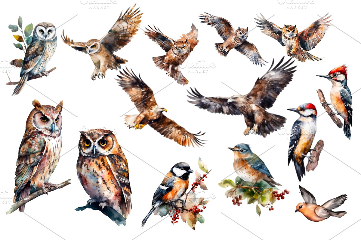 Watercolour Animals and plants, an Animal Illustration by AkvarelRiver (Photo 2 of 16)