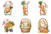 Watercolor Easter Bunny Clipart, an Illustration by Sublimation Artist (Thumbnail 5 of 7)