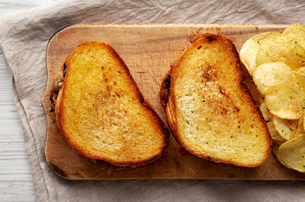 Homemade French Melt Sandwich with Caramelized Onion and Gruyure, a Food & Drink Photo by LiudmylaChuhunova
