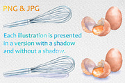 Watercolor kitchen set for baking, a Food Illustration by Olha's watercolor (Thumbnail 2 of 7)