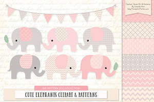 Soft Pink Elephant Clipart, a Graphic by Amanda Ilkov