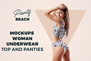 9 Mockups Woman Underwear. Top and P, a Product Mockup by PSD Market (Thumbnail 1 of 15)
