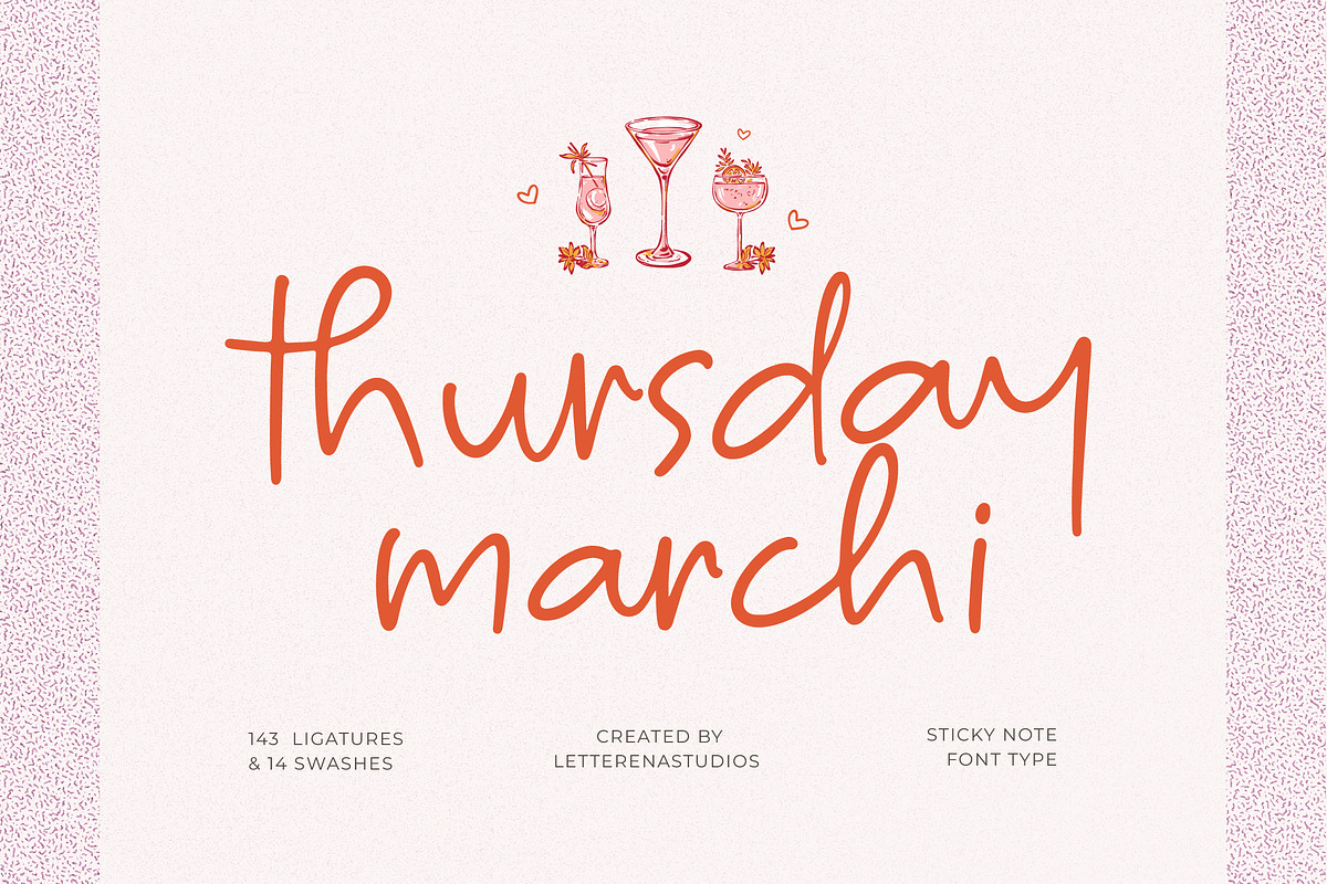 Thursday Marchi Sticky Note Font, a Script Font by Letterena Studios Script (Photo 1 of 15)