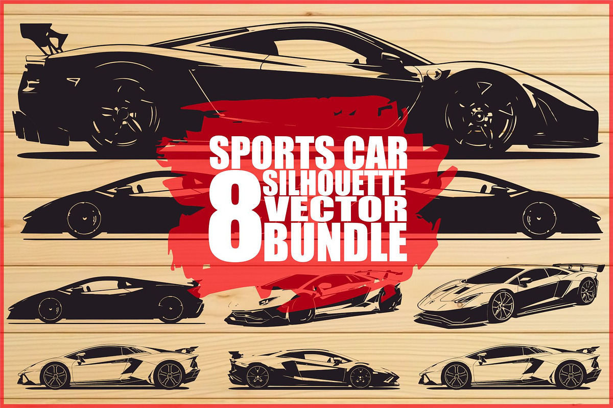 Supercar Vector Collection Bundle, an Illustration by Creativeshirt (Photo 1 of 9)