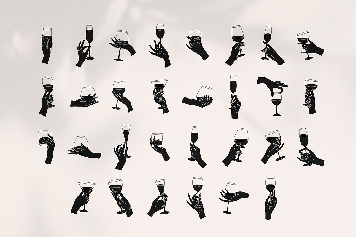 Hands & wine, a Decorative Illustration by Merfin (Photo 6 of 6)