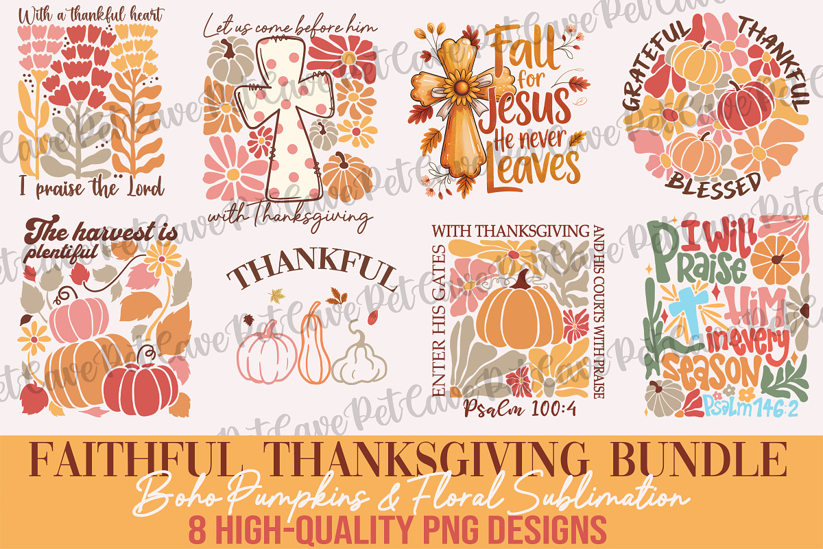 Faithful Thanksgiving Boho Bundle, a Graphic by Pet Cave (Photo 1 of 9)