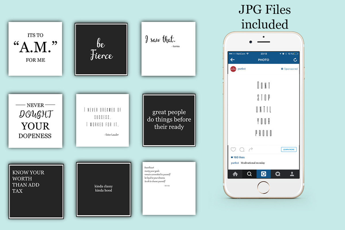 Instagram Quotes - 50 Pack, a Social Media Template by Jo-Lou Design (Photo 2 of 2)