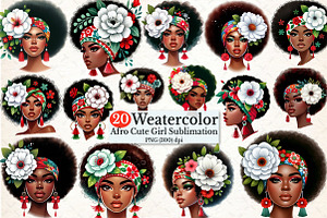 Black History Month Afro Girl Clipar, a Seasonal Illustration by Rose Art