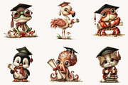 Whimsical Graduation Animals clipart, an Illustration by Designworld (Thumbnail 8 of 10)