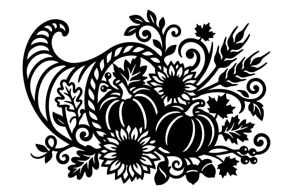Elegant Floral Pumpkin Cornucopia, an Object Graphic by Gfx_Store (Photo 14 of 16)