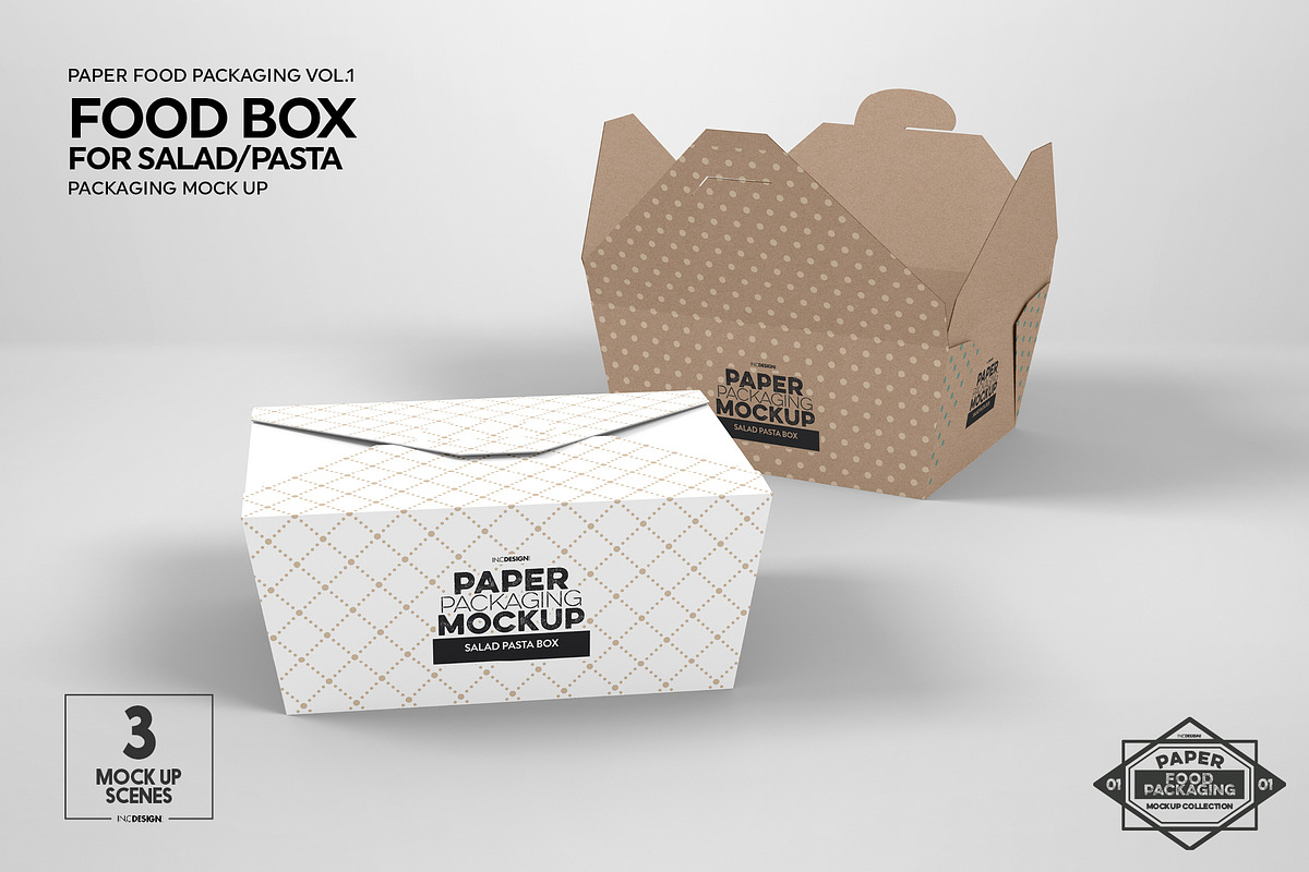 Salad Food Box Packaging Mockup, a Packaging Mockup by INCDesign (Photo 5 of 6)