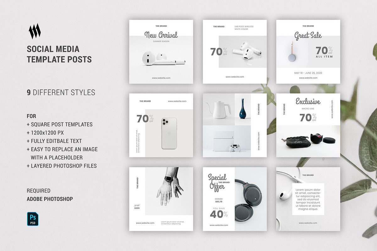 Social Media Template Post, a Social Media Template by Meenom Templates (Photo 1 of 7)