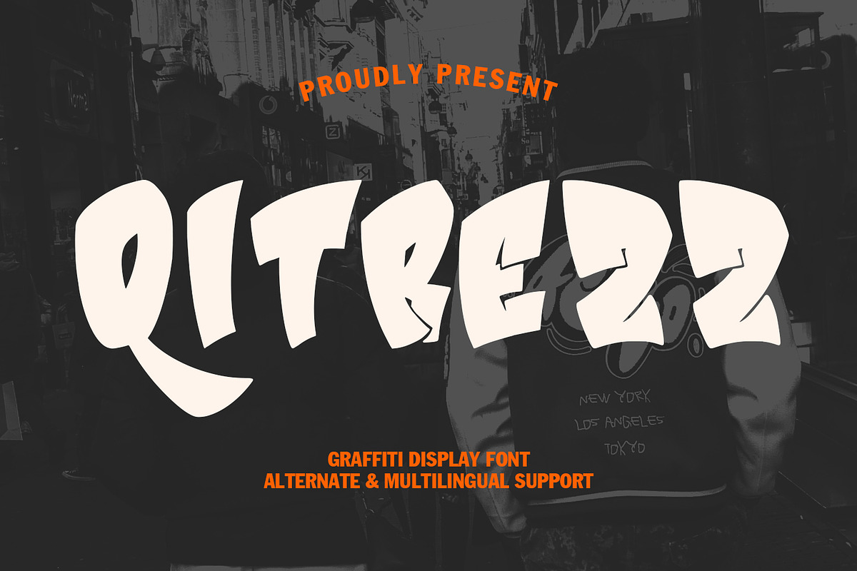 Qitrezz Graffiti Display Font, a Handwritten Font by Maulana Creative (Photo 1 of 7)