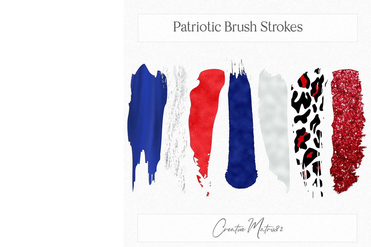 Patriotic Brush Strokes Clipart, a Seasonal Illustration by Creative Matrix82 (Photo 5 of 5)