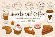 Sweets and Coffee, a Food Illustration by Imaginasty (Thumbnail 1 of 3)