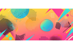 Colorful retro geometric abstract, an Abstract Photo by piter.goskov