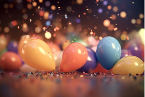 Celebration colorful balloons, a Holiday Photo by Ylivdesign