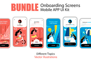 Onboarding Screens UI Kit Bundle, a Templates & Theme by alexdndz