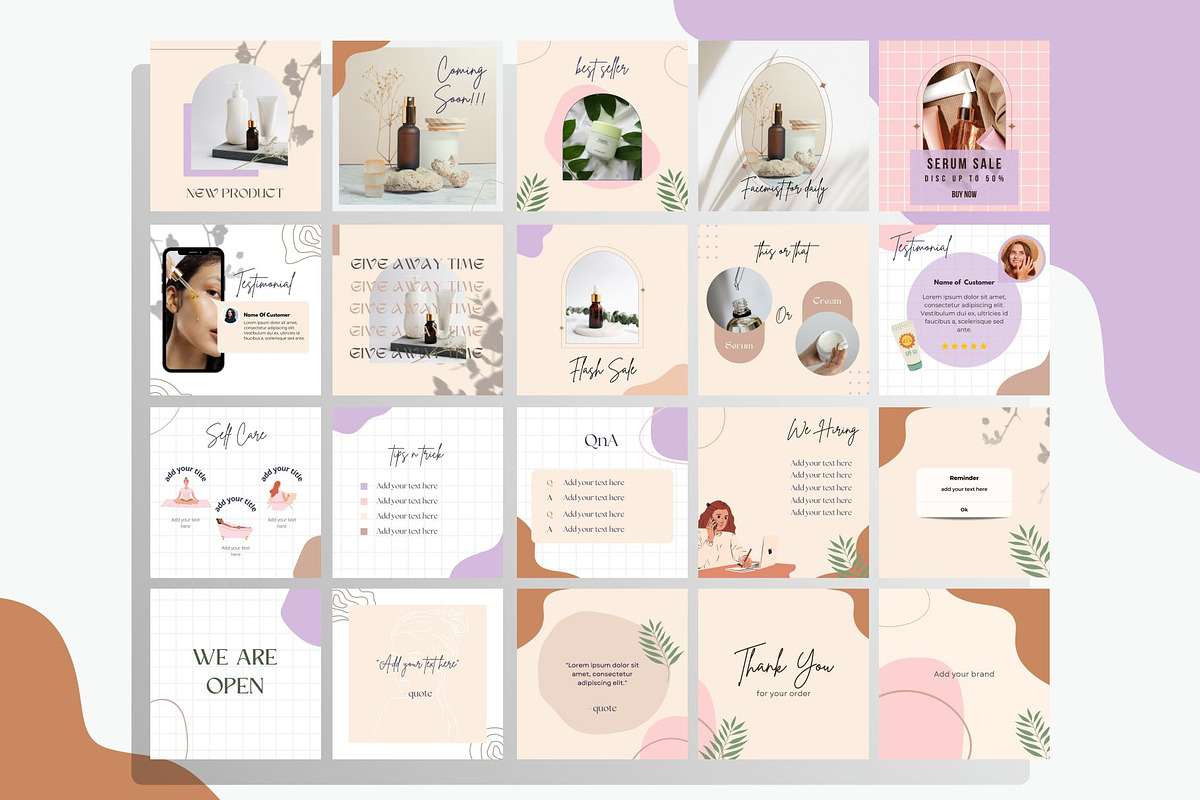 Instagram Post Template Beauty, a Social Media Template by One Four Creativa (Photo 2 of 2)