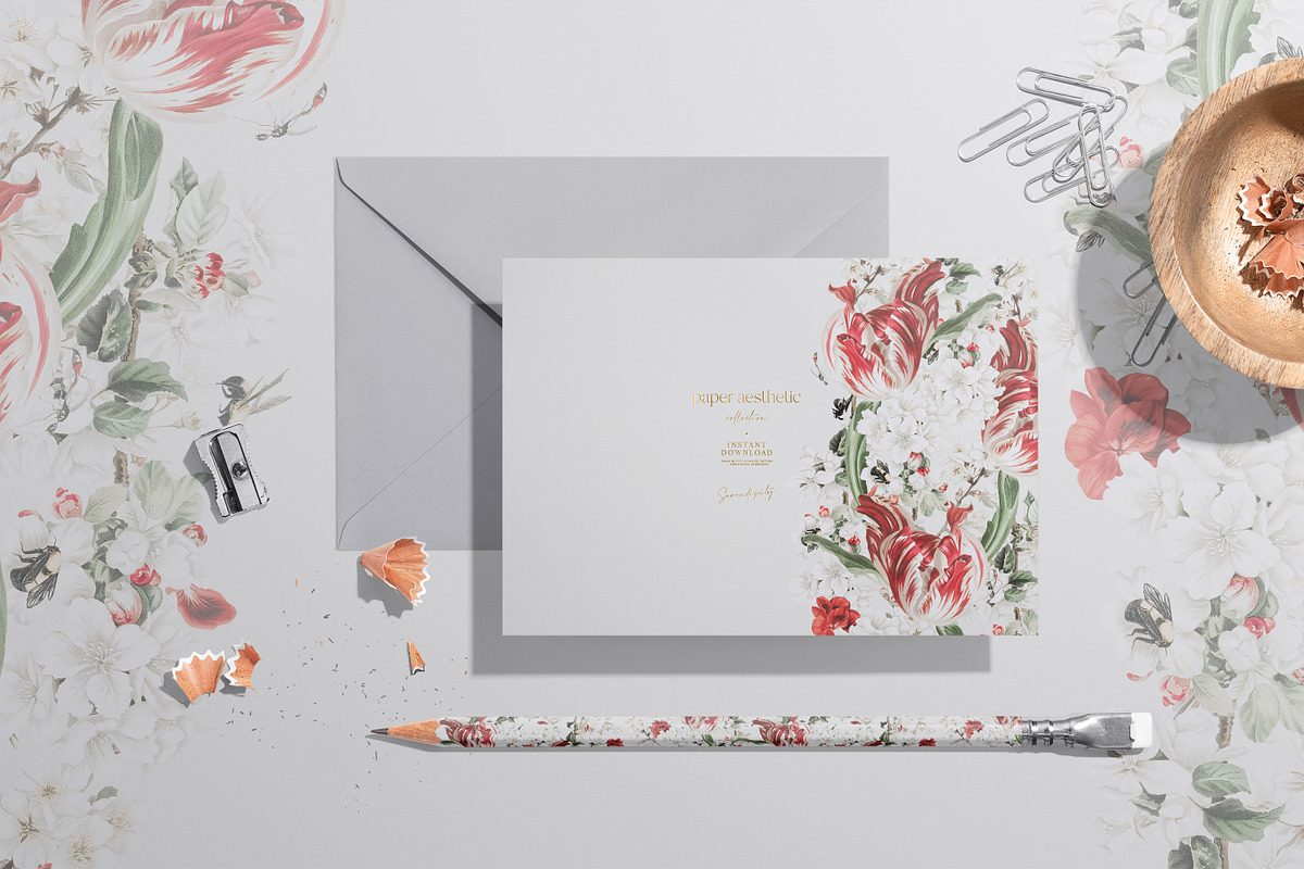 Tulip Flower Blossom Pattern, a Pattern Graphic by paper aesthetic (Photo 2 of 8)