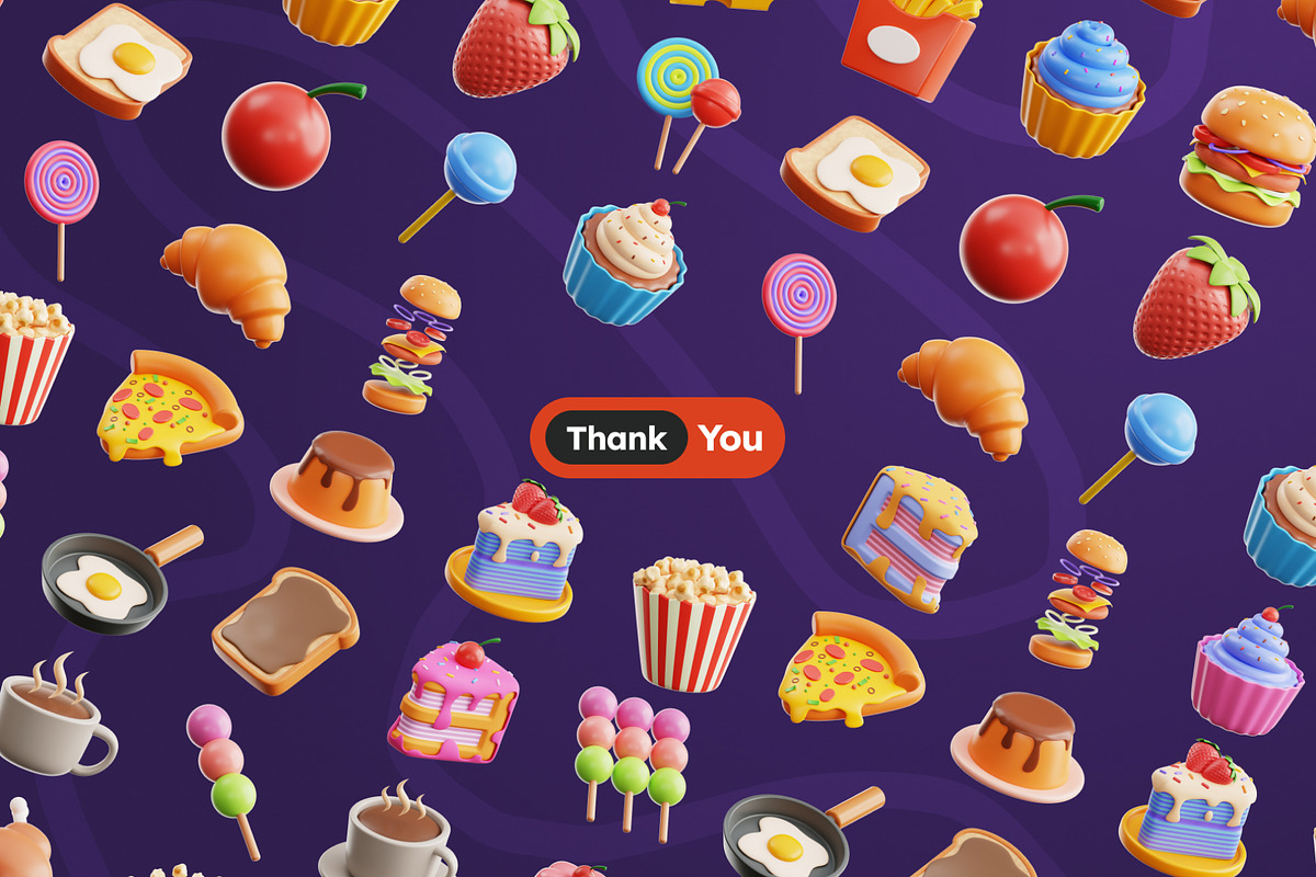 Fast Foods 3D Icons, a Food & Drink 3D Model by Rakata Studio (Photo 6 of 7)