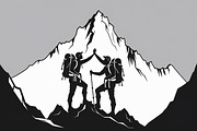Mountain Hiking Silhouette Set, an Illustration by BIPLOB EXPERT (Thumbnail 17 of 21)