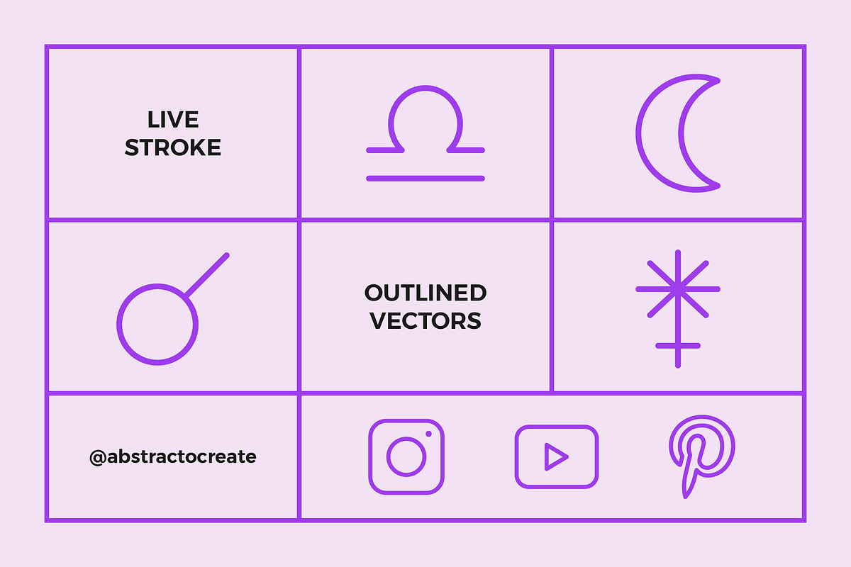 Astrology Symbols | Line Icon Set, an Outline Icon by Abstracto-Create (Photo 7 of 7)