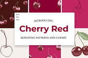 Cherry Patterns and Clip Art, a Pattern Graphic by Pattern Peony (Thumbnail 1 of 6)