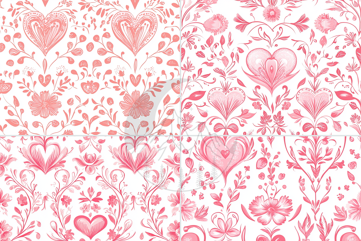 Pink Heart Toile Print, a Pattern Graphic by Paper & Pattern Studio (Photo 5 of 8)