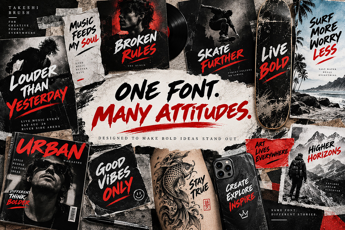 Takeshi Brush, a Script Font by Wow Magic (Photo 5 of 5)
