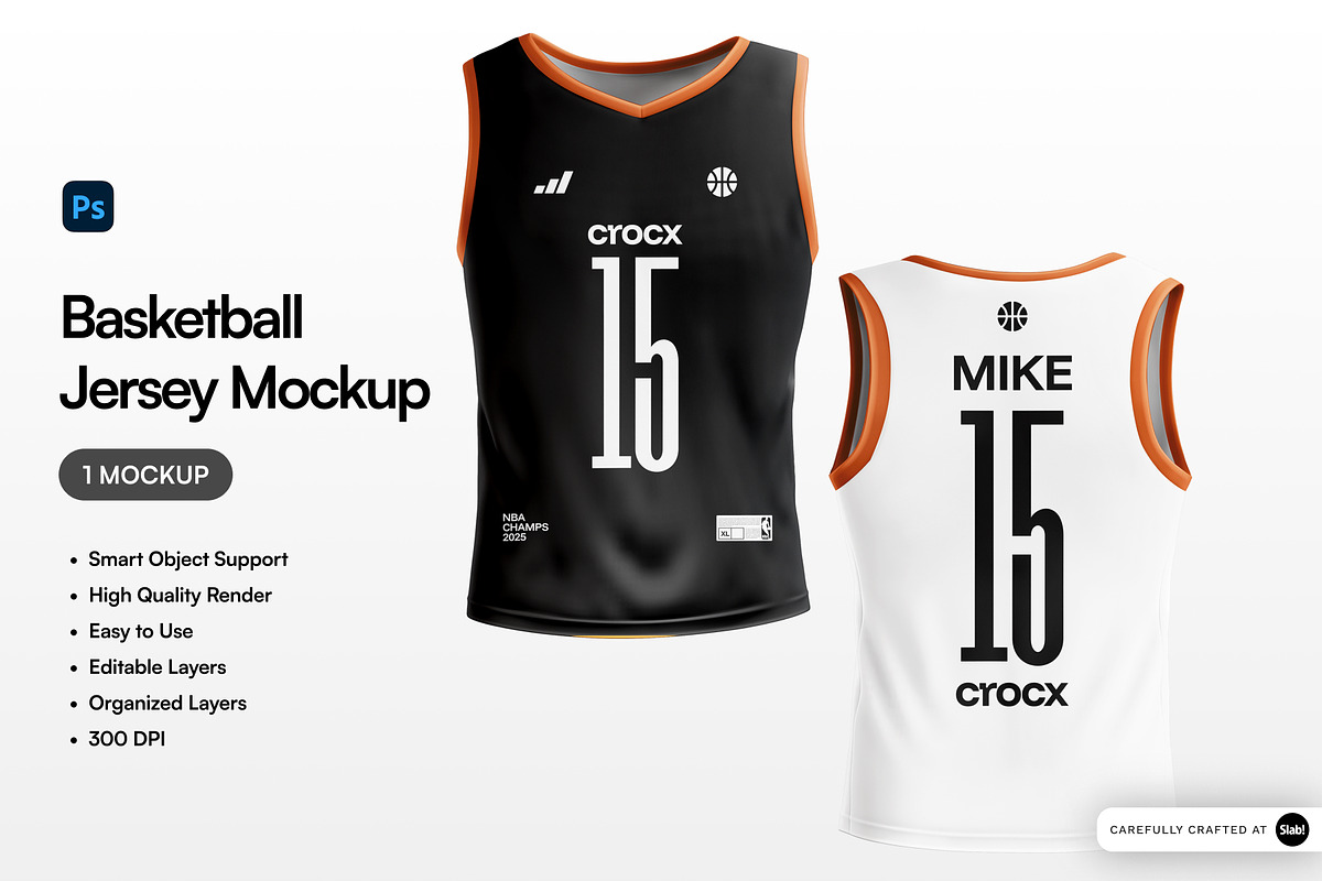 Basketball Jersey, a Shirt Mockup by SLAB! Design (Photo 1 of 3)