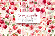 Cherry Coquette Seamless Patterns, a Pattern Graphic by Anna Design Studio (Thumbnail 1 of 6)