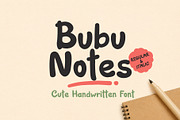 Bubu Notes - Cute Handwritten Font, a Handwritten Font by Mockmenot (Thumbnail 1 of 6)