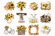 Watercolor Tuscan Sunflower Clipart, a Seasonal Illustration by Design Market (Thumbnail 3 of 5)