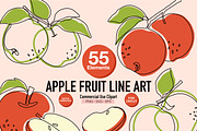 Apple Fruit Line Art Illustration, a Food Illustration by Adora ARTS (Thumbnail 1 of 9)
