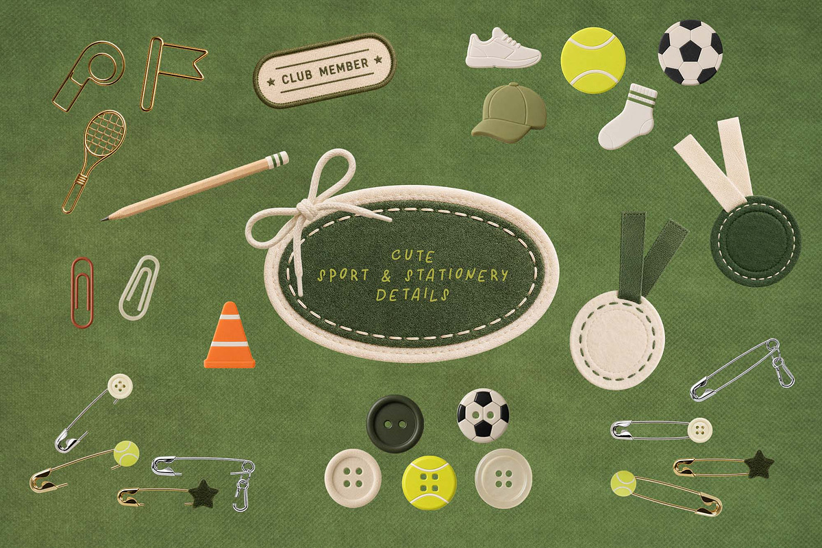 Playful Sports Stationery, an Object Graphic by DigARTbyHavroshka (Photo 8 of 12)