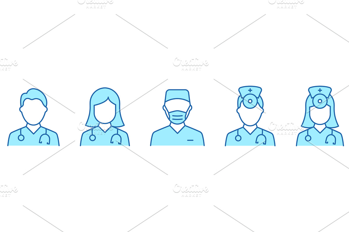 Hospital Healthcare Staff Color Icon, a Healthcare Illustration by Vector Creator