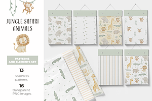 Jungle Safari Animals Watercolor Set