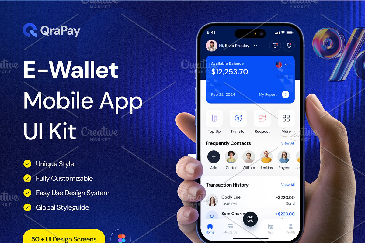 Mega – E-Wallet App UI Kit Bundle, an UI Kit Template by DesignsLab (Photo 2 of 5)