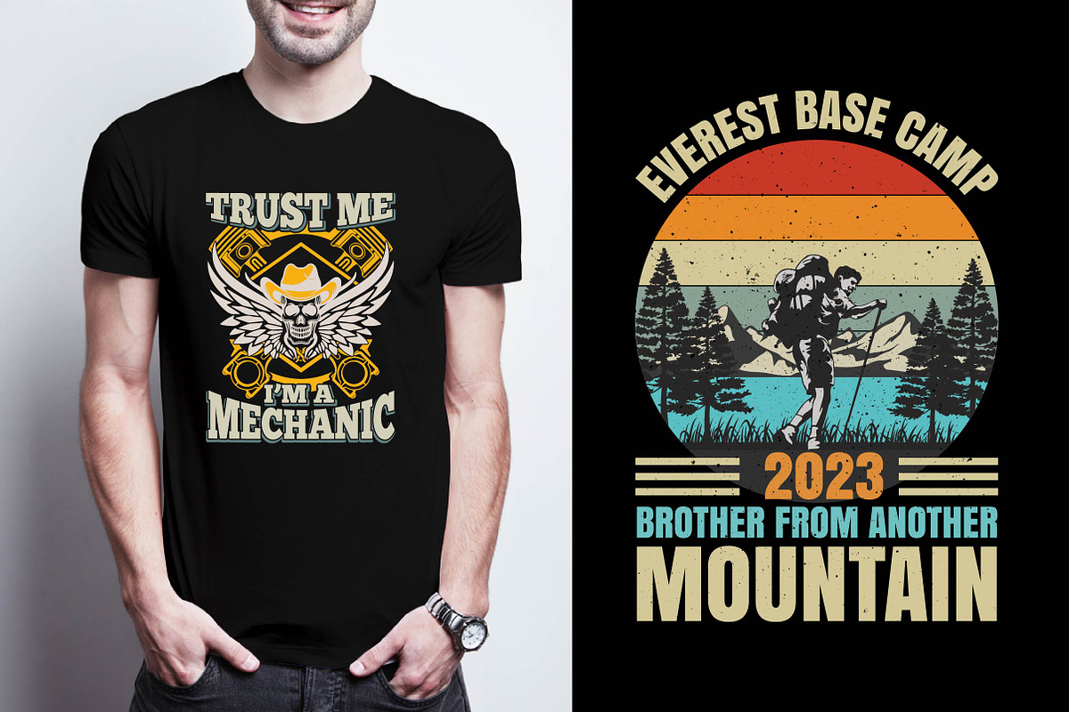 Retro T-shirt Design Bundle, an Illustration by Craft Nest (Photo 5 of 5)