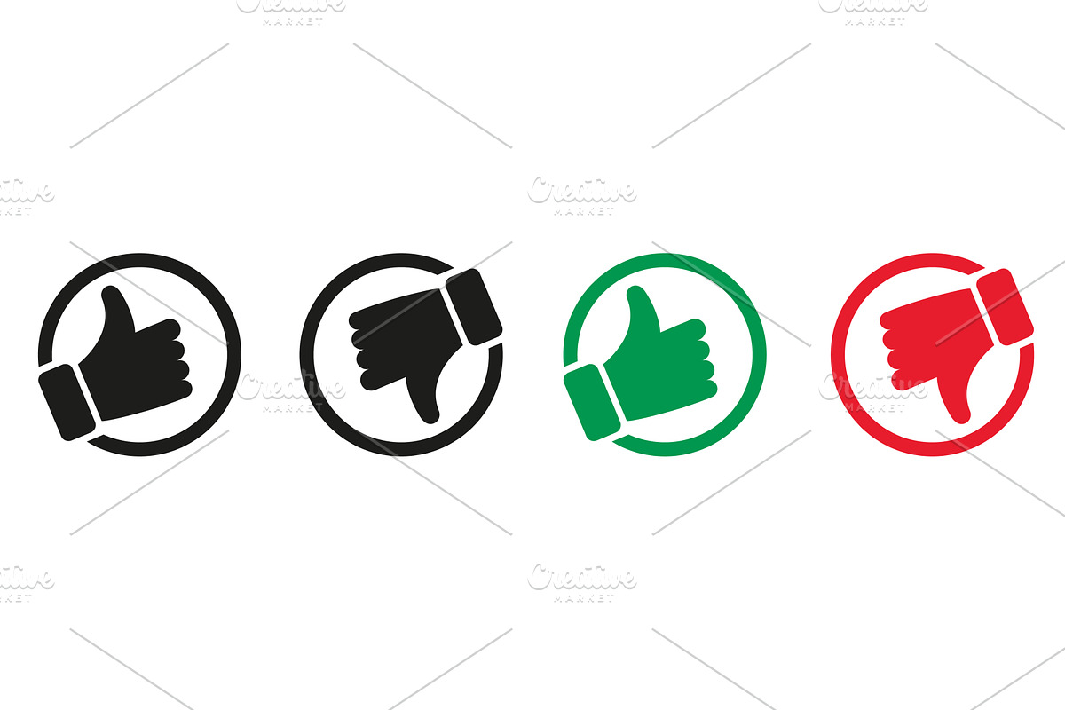 Like and Dislike Icons, an Object Illustration by Vector Creator
