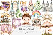 Fairytale Watercolor Clipart, an Illustration by Design Market (Thumbnail 1 of 5)