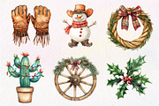 Western Cowboy Christmas Clipart, an Illustration by Dream Creation (Thumbnail 5 of 6)