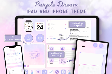 Purple iOS Wallpaper + App Icon, a Wallpaper Graphic by BeeRubby