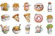 Cute Kawaii Fast Food Clipart, an Illustration by DreamArtGraphic (Thumbnail 3 of 4)