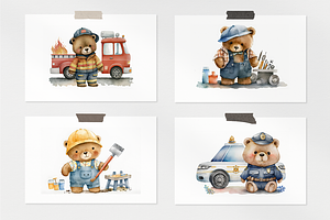 Cute Bears Watercolor Collection